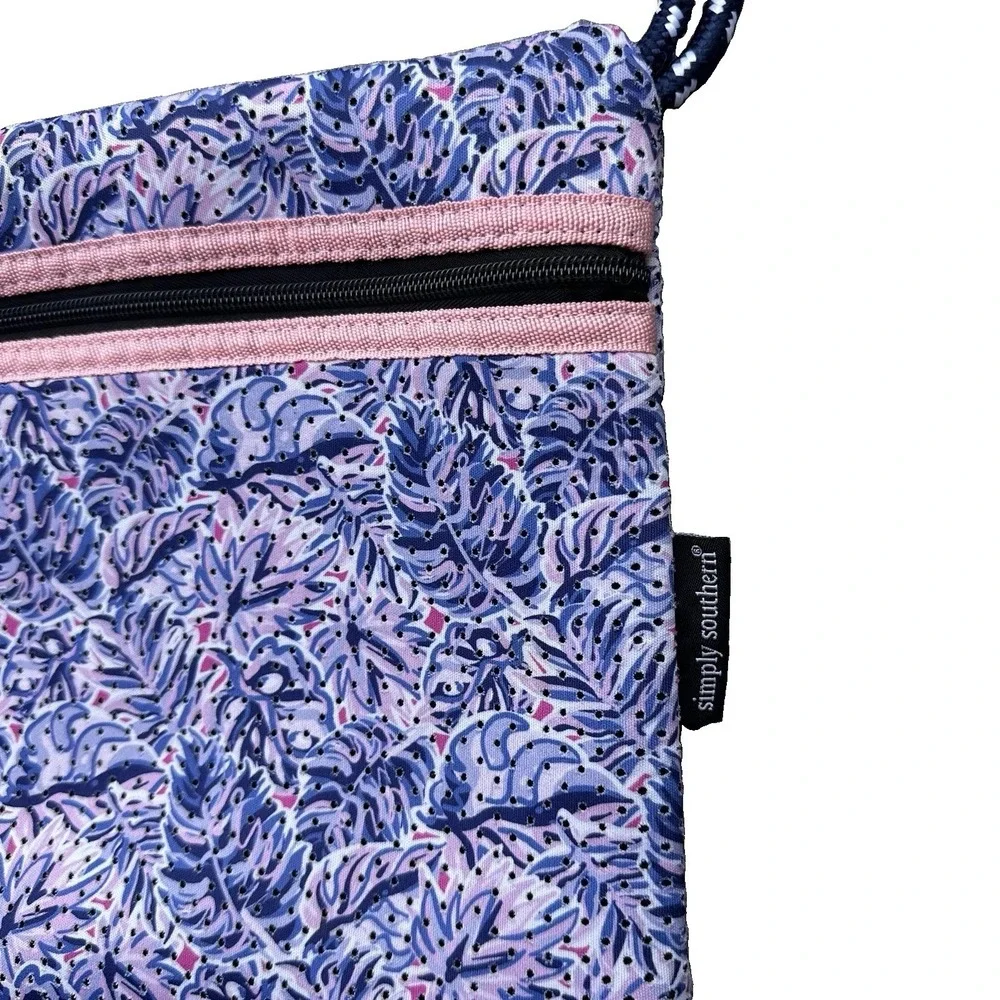 Simply Southern Colorful Print Zipper Pool, Beach, Gym Wet Bag Wristlet 13x10
